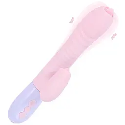 Вібратор Silicone Vibrator USB 7 Function and Thrusting Function / Heating Pink - мініатюра 5