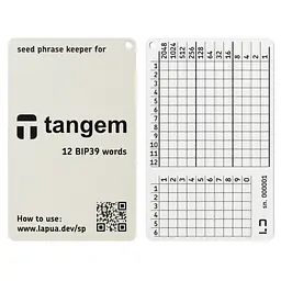 Мнемонічний планшет Lapua Seed phrase keeper for Tangem (LSPKT)