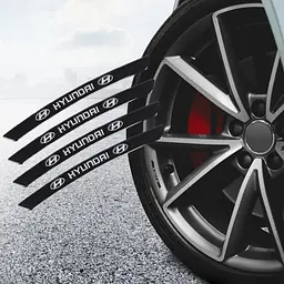 Емблема обода колеса Hyundai 4 шт Алюміній наклейка на диски на скотчі Чорні - мініатюра 3
