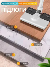 Бездротовий пилосос 4 в 1 білий для дому й авто, сухе та вологе прибирання, 4 насадки (49675836) - мініатюра 3