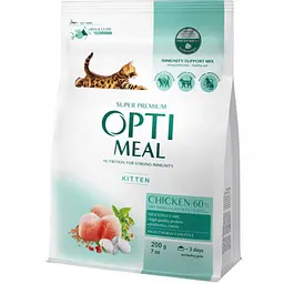 Сухий корм для кошенят Optimeal Chicken з куркою 400 г  (B1863001) - мініатюра 3