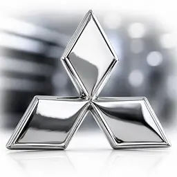 Емблема Mitsubishi 95х82 мм Хром Пластик на скотчі (OEM: MN126476)