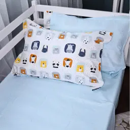 Дитячий комплект постільної білизни MirSon Poplin Line Kids 09 Sleeping Animals 110х140 см блакитний (2200009720420) - мініатюра 5