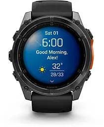 Смарт-годинник Garmin Fenix 8 51mm AMOLED Slate Gray with Black Silicone Band (010-02905-00) - мініатюра 8