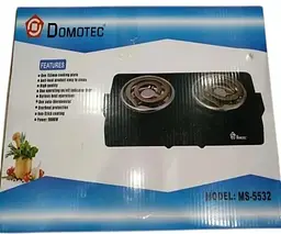 Електроплита потужна на 2 конфорки Domotec MS-5532 Чорний (MS-5532_4560) - мініатюра 3