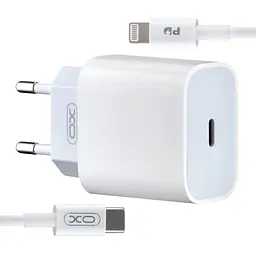 Мережевий зарядний пристрій XO L77 EU 20W Fast charger with Lightning cable ( Type to Lightning ) Білий