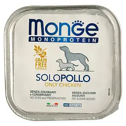 Вологий корм Monge Dog Solo, для дорослих собак, 100% курка, 150 г - мініатюра 2