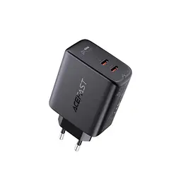 Мережевий зарядний пристрій Acefast A9 2 Type-C QC PD 40W чорний - мініатюра 3
