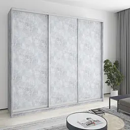 Шафа-купе тридверна MebelStar Уні AL 3ДСП 260x60x240 см Бетон (MBS-1920)