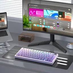 Клавіатура MageGee Light 75 RGB Purple Bird Switch Wireless (6971969728813) White/Purple (G-000003943) - мініатюра 8