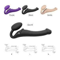 Безремінний страпон Strap-On-Me Vibrating M, 18 см - мініатюра 5