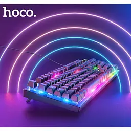 Ігровий комплект дротова мембранна клавіатура з мишею HOCO GM18 двомовна розкладка RU/ENG миша та клавіатура з підсвічуванням RGB набір геймерський для ПК та ноутбука Чорний - мініатюра 8