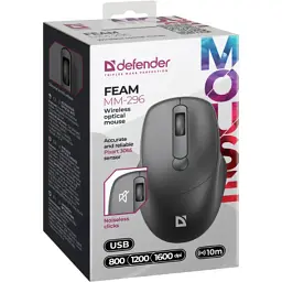 Мишка Defender Feam MM-296 Wireless Black (52296) - мініатюра 4