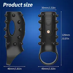 Насадка з вібрацією і шипами на пінис і мошонку Ultimate Couples Cage USB - мініатюра 7