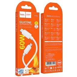 Дата кабель Hoco X122 Benefit Type-C to Type-C 60W 1 м White - мініатюра 3