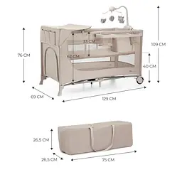 Ліжко-манеж с пеленатором Kinderkraft Joy 2 Beige (KLJOY02BEG000AC) - мініатюра 8