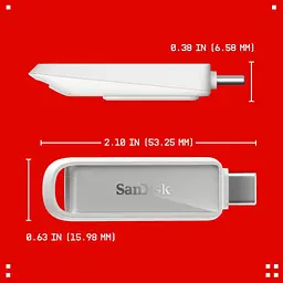 USB флеш накопичувач SanDisk 128GB Phone Drive Arctic White Type-C USB 3.2 (SDIXS0N-128G-GN6NE) - мініатюра 3