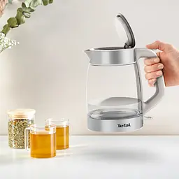 Електрочайник Tefal Glass Kettle 1.7 л скло з підсвіткою сріблясто-сірий - мініатюра 7
