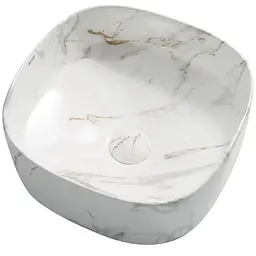 Умивальник накладний Mixxus Premium Diverse-0104 marble 370x370x135 мм MP6537, Мармур