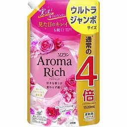 Японський парфумований кондиціонер для білизни Lion Soflan Aroma Rich Catherine, аромат квітів і фруктів, заправка 1520 мл