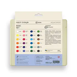 Набір олівців акварельних 99IDEAS "Aqua Expert" 24 кольори, Basic Set, металева коробка, 99AE-24BAS - мініатюра 2