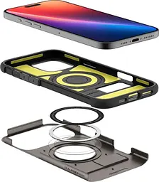 Оригінальний протиударний чохол для iPhone 16 Pro Max Spigen Slim Armor MagSafe Gunmetal ACS08033 з підставкою (MagFit) - мініатюра 9