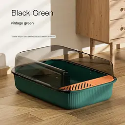 Туалет для котів Derby Plastic Cat Litter Box Vintage Green 34.5 х 50.5 см
