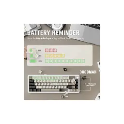 Клавіатура Attack Shark X66 RGB Wireless/Bluetooth/USB UA White Cheese (X66CW_AS) - мініатюра 6