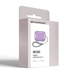 Чохол для навушників Apple AirPods Pro 2 2022, фіолетовий, Air, термополіуретан (TPU), протиударний, захист від подряпин, пилу і ударів, футляр з карабіном для кріплення, точні вирізи для доступу до роз"ємів, ArmorStandart (ARM85335) - мініатюра 4