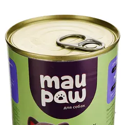 Повнораціонний корм для дорослих собак MAU PAW Шматочки в желе з яловичиною консервовані 415 г - мініатюра 4