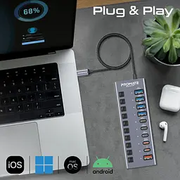 USB-Хаб Promate на 10 портів (gegahub-5g) - мініатюра 2