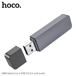 Картрідер Hoco HB45 Spirit 2 в 1 USB 3.0 card reader сірий - мініатюра 5
