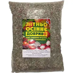 Добриво Літньо-осіннє фор. (N5,Mg10,P15,K15,Ca12,S15-%) 1кг УКРАЇНА