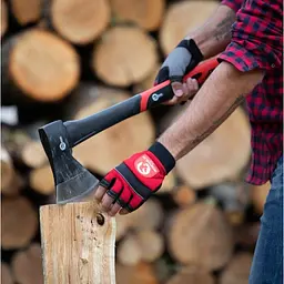 Сокира INTERTOOL HT-0263, 1000 г, з ручкою з фібергласу, червоно-чорна - мініатюра 4