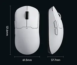 Комп'ютерна миша MCHOSE A5 v2 Ultra бездротова ігрова PAW3395, 26000 DPI 2,4G+Bluetooth Whute - мініатюра 3
