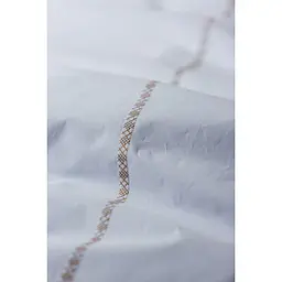 Комплект постільної білизни Ecotton Premium євро перкаль вишивка з бежевим кантом (25144) - мініатюра 8