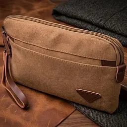 Практична чоловіча барсетка з текстилю 21260 Vintage коричнева