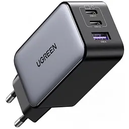 Мережевий зарядний пристрій UGREEN CD244 GaN Fast Charger USB-A+2 xUSB-C 65W EU Сірий (10335)
