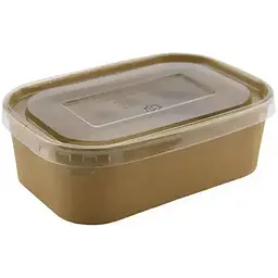 Контейнер з кришкою крафт 10шт/уп 500мл овальний 12х17х4,5см ТМ"COMFORT PACK"