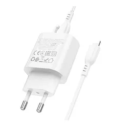 Мережевий зарядний пристрій з кабелем Borofone BA82A Platinum single port PD25W charger set (C to iP) (EU) білий - мініатюра 3