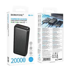 УМБ Borofone BJ80A Clever 20000mAh 22.5W QC + PD Black (6941991121616) - мініатюра 4
