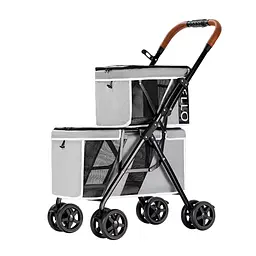 Візок для 2 домашніх тварин Bello LD03M Grey