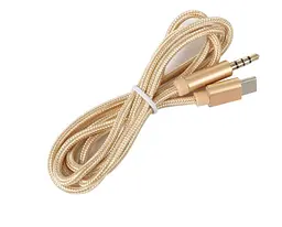 Кабель AUX Type-C - TRRS Audio M/M 1м Золотистий