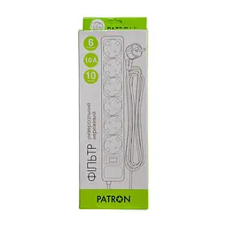 Мережевий фільтр живлення Patron 10 m3x1mm2 (SP-10610) 6 розеток BLACK (EXT-PN-SP-10610) - мініатюра 2