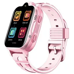 Подарунковий дитячий водонепроникний смарт-годинник Smart Watch K15 4G з камерою і GPS-відстеженням Рожевий