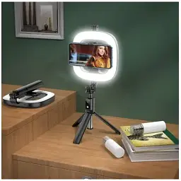 Трипод монопод Hoco LV03 Plus Showfull fill light live broadcast holder 0.95 m LED з кільцевим освітленням - мініатюра 6