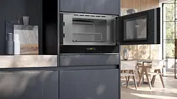 Мікрохвильова піч Siemens вбудована 21л 900Вт гриль дисплей чорний - мініатюра 3