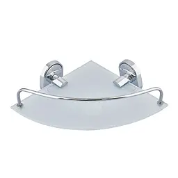 Полиця кутова з обмежувачем Zerix скло AFB-0107-1 ZX5073, Хром - мініатюра 3