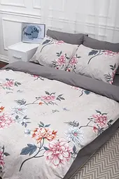 Підковдра Moon&Star Бязь Gold Люкс Flowers Gray Полуторна 143x210 см