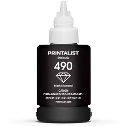 Чорнило PRINTALIST GI-490 для Canon G1400/G2400/G3400 140г Black пігментне (PL490BP) - мініатюра 3